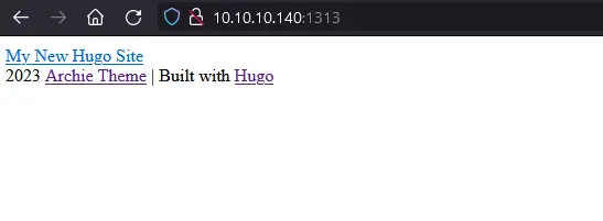 Hugo server running